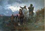 Otto Bache De sammensvorne rider fra Finderup efter mordet pa Erik Klipping Skt. Cacilienat 1286 oil painting